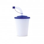 Vasos de plástico con pajita plegable color azul primera vista
