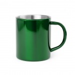 Taza metálica para merchandising color verde primera vista