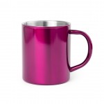 Taza metálica para merchandising color rosa primera vista