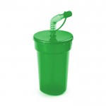 Vaso con pajita flexible color verde primera vista