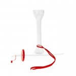 Original vaso de PET con pajita flexible color rojo tercera vista