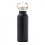 Botella de acero inoxidable de gran duración color negro