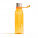 Botella de tritán con lazo para colgarla color naranja