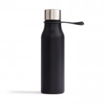 Botella térmica de acero inoxidable con asa color negro