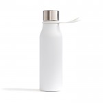 Botella térmica de acero inoxidable con asa color blanco