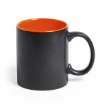 Taza de cerámica para publicidad color naranja oscuro primera vista