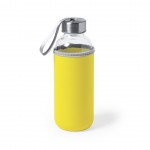 Botellas de cristal con funda personalizable color amarilla