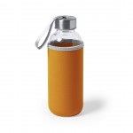 Botellas de cristal con funda personalizable color naranja