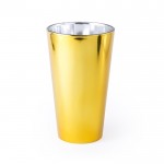 Vaso de cristal para promociones color dorado primera vista