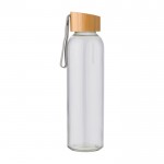 Botella de cristal con tapón de bambú color transparente segunda vista