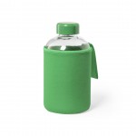 Botella de cristal con funda de soft shell color verde primera vista