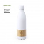 Botella con franja de madera color blanco quinta vista
