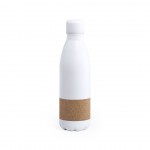 Botella con franja de corcho color blanco primera vista
