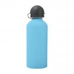 Botella de aluminio de colores color azul claro primera vista