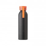 Botella de aluminio de color negro color naranja primera vista