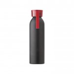 Botella de aluminio de color negro color rojo primera vista