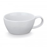 Juego de té tetera con taza de cerámica color blanco tercera vista