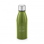 Botellas deportivas de aluminio color verde claro con logo