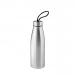 Botella de acero inoxidable reciclado con asa estampada 710ml color plateado mate