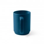 Taza de cerámica con acabado mate y asa grande rectangular 330ml color azul segunda vista