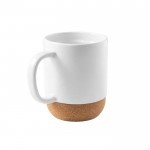 Taza de cerámica para sublimación con base de corcho extraíble 410ml color blanco