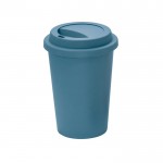 Vaso para llevar personalizado reutilizable de plástico con tapa 450ml color azul