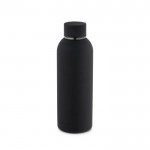 Botella de acero personalizadas con goma color negro