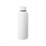 Botella de acero personalizadas con goma color blanco