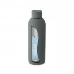 Botella de acero personalizadas con goma color gris oscuro quinta vista