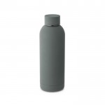 Botella de acero personalizadas con goma color gris oscuro