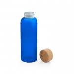 Botella de cristal para publicidad color azul real tercera vista