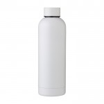 Botella térmica personalizada de acero reciclado acabado mate 500ml color blanco primera vista