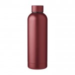 Botella térmica personalizada de acero reciclado acabado mate 500ml color burdeos primera vista