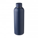 Botella térmica personalizada de acero reciclado acabado mate 500ml color azul marino segunda vista