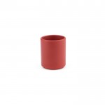 Taza de cerámica con elegante acabado mate sin asas 60ml color rojo jaspeado