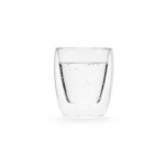 Vaso de vidrio de borosilicato de doble pared y sin asas 220ml color transparente segunda vista frontal