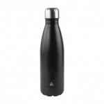 Botella de acero inoxidable reciclado con tapón plateado 750ml color negro vista trasera