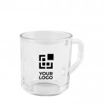 Tazas personalizadas de vidrio transparentes con asa 160ml color transparente vista principal