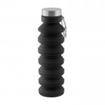 Botella de silicona con cuerpo plegable y tapón de metal 500ml color negro primera vista