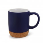 Tazas con logo de colores con detalle de corcho en la base 250ml color azul oscuro