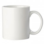 Taza promocional blanca de cerámica especial para sublimación 300ml color blanco cuarta vista