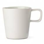 Taza de cerámica con asa cuadrada en la parte superior 180ml color blanco cuarta vista