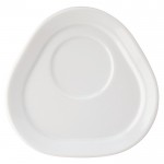 Taza de café personalizada con plato triangular hecho en EU 180ml color blanco sexta vista