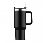 Vasos termo personalizados grandes de acero inoxidable con pajita 1.2L color negro