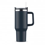 Vasos termo personalizados grandes de acero inoxidable con pajita 1.2L color azul oscuro