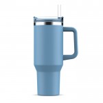 Vasos termo personalizados grandes de acero inoxidable con pajita 1.2L color azul claro