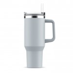 Vasos termo personalizados grandes de acero inoxidable con pajita 1.2L color gris claro