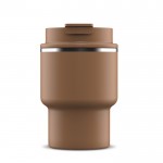 Vaso take away de doble pared compatible con cafeteras 280ml color marrón