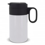 Botella de acero inoxidable con tapa que sirve como taza 250ml color blanco