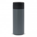 Botella de acero inoxidable personalizada tapa abatible negra 400ml color gris oscuro segunda vista